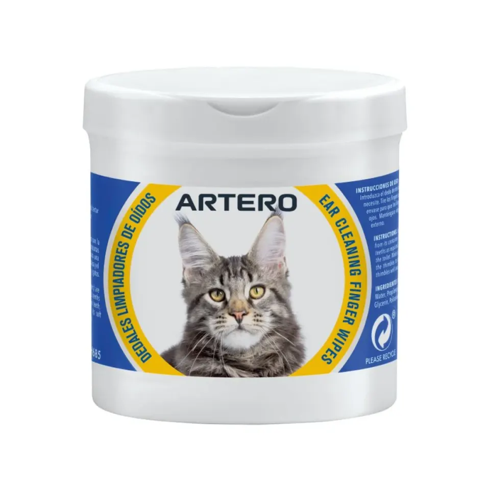 ARTERO – מגבוני אצבע לניקוי אוזניים לחתולים Ear Dips Thimbles 4CATS 50pcs